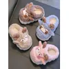 Kinderhausschuhe, Eltern-Kind-Baby-Cartoon, warmer Winter, Indoor-Haus für Jungen und Mädchen, Kinderschuhe