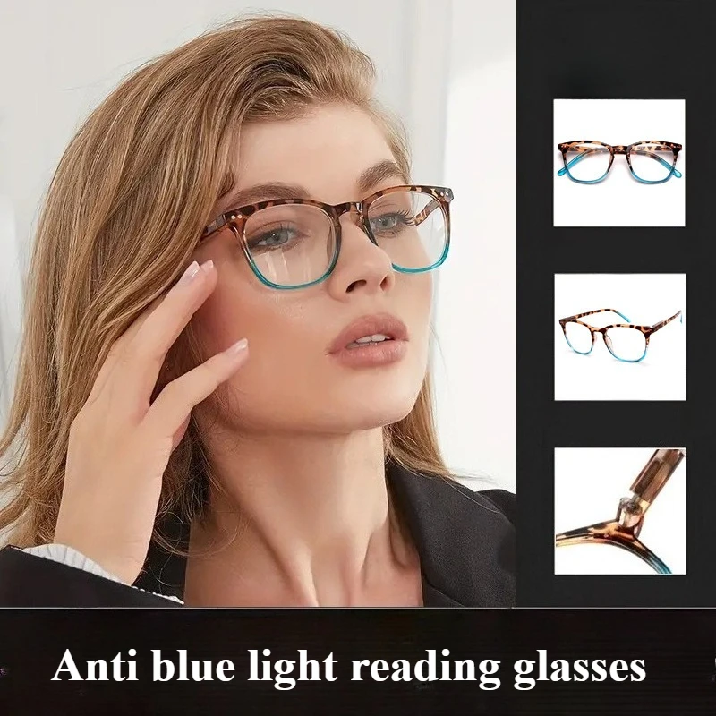 Farbblockierende Lesebrille für Damen, modische Reisnagelbrille mit Anti-Blaulicht, hochwertige Lesebrille Image