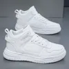 Reine weiße Schuhe, lässige Turnschuhe, hohe Leder-Sport-Skateboard-Schuhe, Übergröße, 50 51, 52, Zapatillas Deportivas Hombre