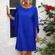 Abiti per le donne Moda Estate O-Collo Solido al ginocchio Abito da donna Abito dritto Donna Abiti De Verano Mujer 2025 Q121