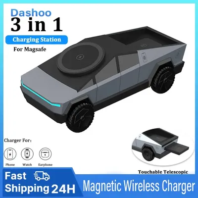 3-in-1-Schnellladegerät, 15 W, magnetisches kabelloses Ladegerät für Magsafe iPhone 16–12, Apple Watch 10–2 Galaxy Watch 7 6 SE AirPods 4 Pro