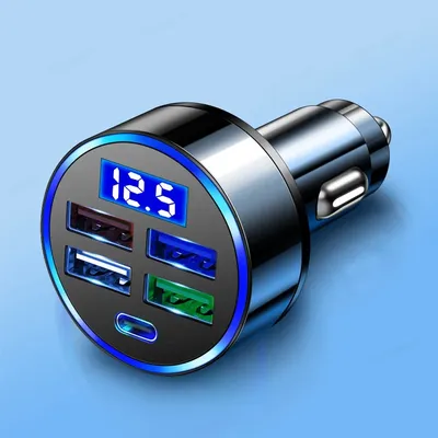 100W 6 Ports Car Charger Fast Charging PD QC3.0 USB C Car Phone Charger Type C Adapter in Car For iPhone Samsung Huawei Xiaomi