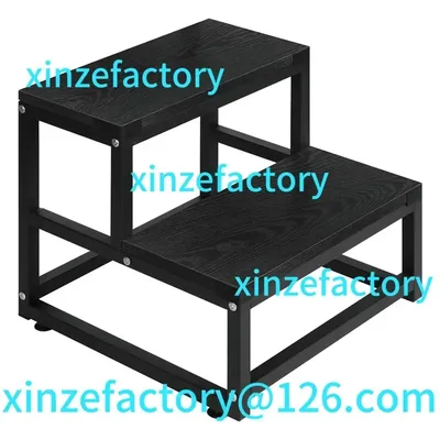 Customizable 2-Step Stool for Adults & Kids, Heavy-Duty Steel & Wooden, Supports 500lbs, Ideal for Kitchen, Bedroom, Bathroom