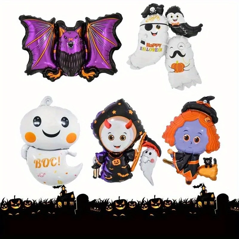 10/18Pcs Mini Geist Spinne Fledermaus Zauberer Luftballons Cartoon Halloween Ballon Halloween Erschreckende Geist Festival Party Dekorationen Image