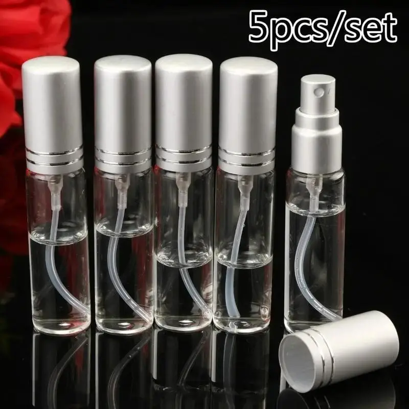 1/5/10Pcs 10ML Klare Spray Flasche Kleine Leere Glas Zerstäuber Parfüm Flaschen Mini Flüssigkeit Tonic öl Kosmetische Behälter Image