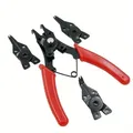 Set di pinze per anelli elastici Pinze per anelli elastici 4 in 1 Pinze per crimpare di fissaggio Installazione e rimozione molla Utensile manuale Strumento multi crimpatura