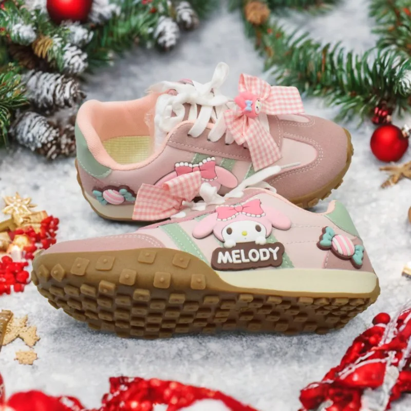 Kinder-Turnschuhe, Chamois, PU-Leder, Outdoor-Schleife, Freizeitschuhe, Mädchen, Cartoon-MELODY, für rutschfeste Turnschuhe, bequem, Rosa, Größe 26 Image