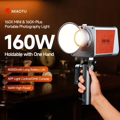 MIAOTU 160w High-power Portable Lighting Unit with Built-in Battery of 20000mAh, CRI ≥ 97, Suitable for Outdoor Photography