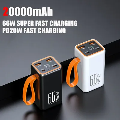 Mini Power Bank 20000mAh Two-Way 66W Fast Charging Powerbank Portable External Battery Charger for iPhone Xiaomi Huawei Samsung