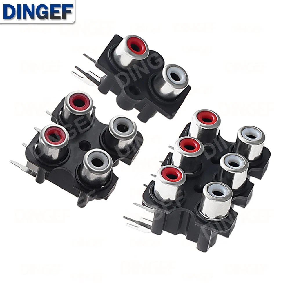 5PCS 2/4/6/8 Loch Cinch-buchse Stereo Audio Jack AV Audio Eingang Buchse Stecker Lotus Reihe verstärker Interface Signal Verbindung Image