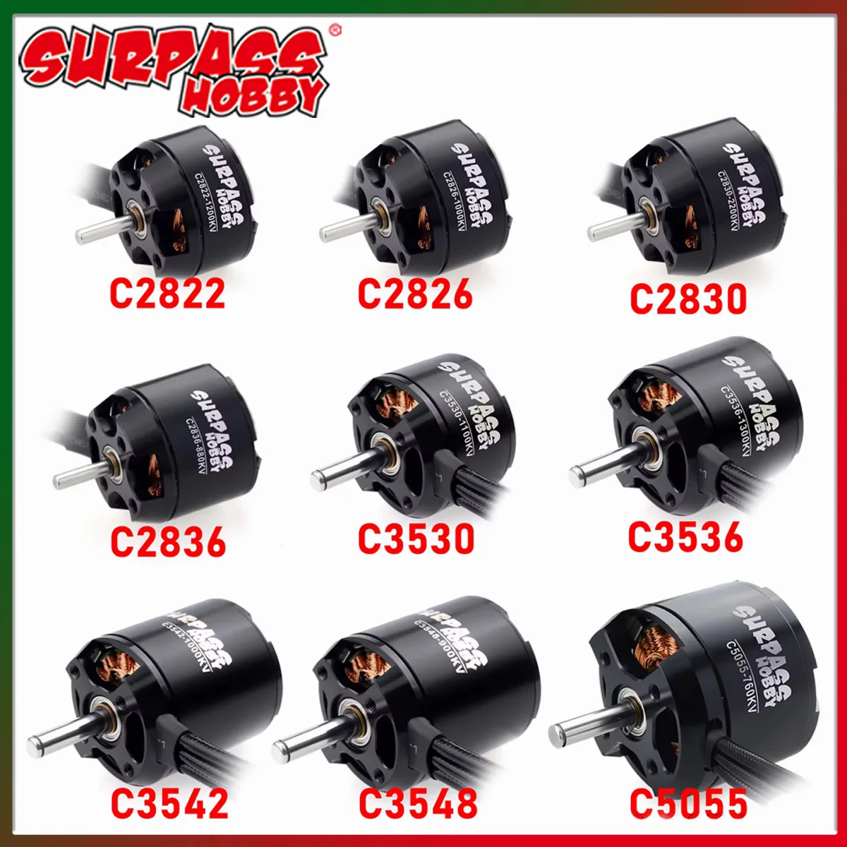 SURPASS HOBBY 2822 2830 3530 3542 3548 4250 4260 5055 5065 Bürstenloser Motor für RC Starrflügelflugzeug FPV Racing Drone Quadcopter