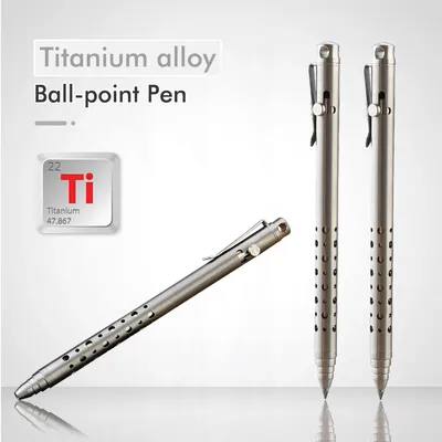 Titanium Alloy EDC Pen-Bolt Action Tactical Ballpoint Pen for Outdoor Survival,Pocket-Sized Multitool for Office & Business Gift