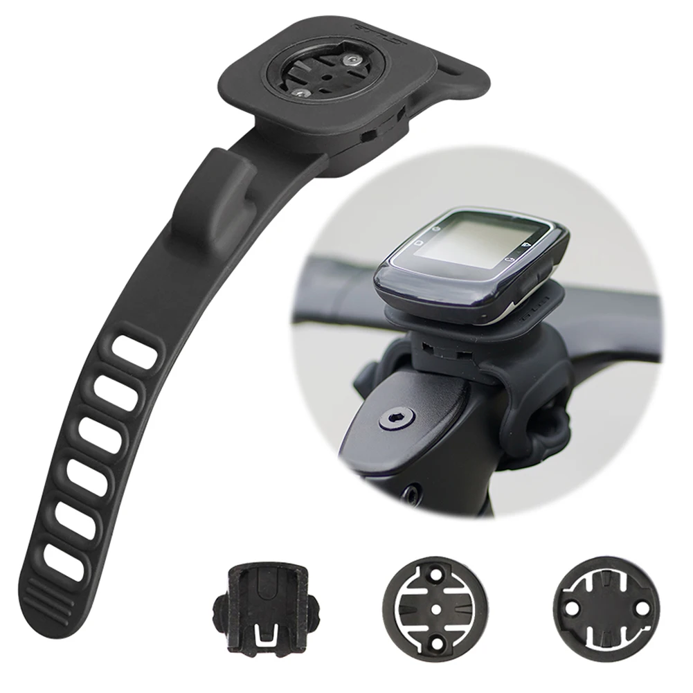 Supporto per computer da bicicletta in silicone Supporto per computer per manubrio da bicicletta antiscivolo Supporto per misuratore di codice Supporto per computer esteso per Garmin