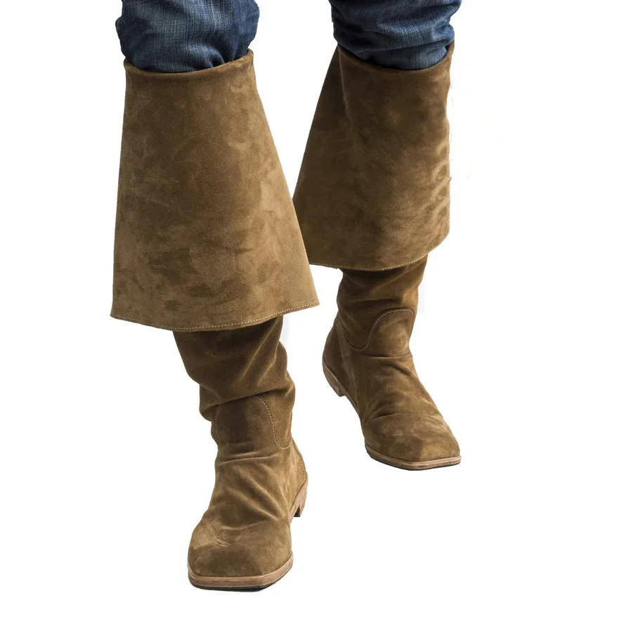 Film Piratenkapitän Wikinger Schuhe Renaissance Mittelalter Rollenspiel Stiefel Herren PU Leder Retro Karree Stiefel Cosplay Kostüm Image