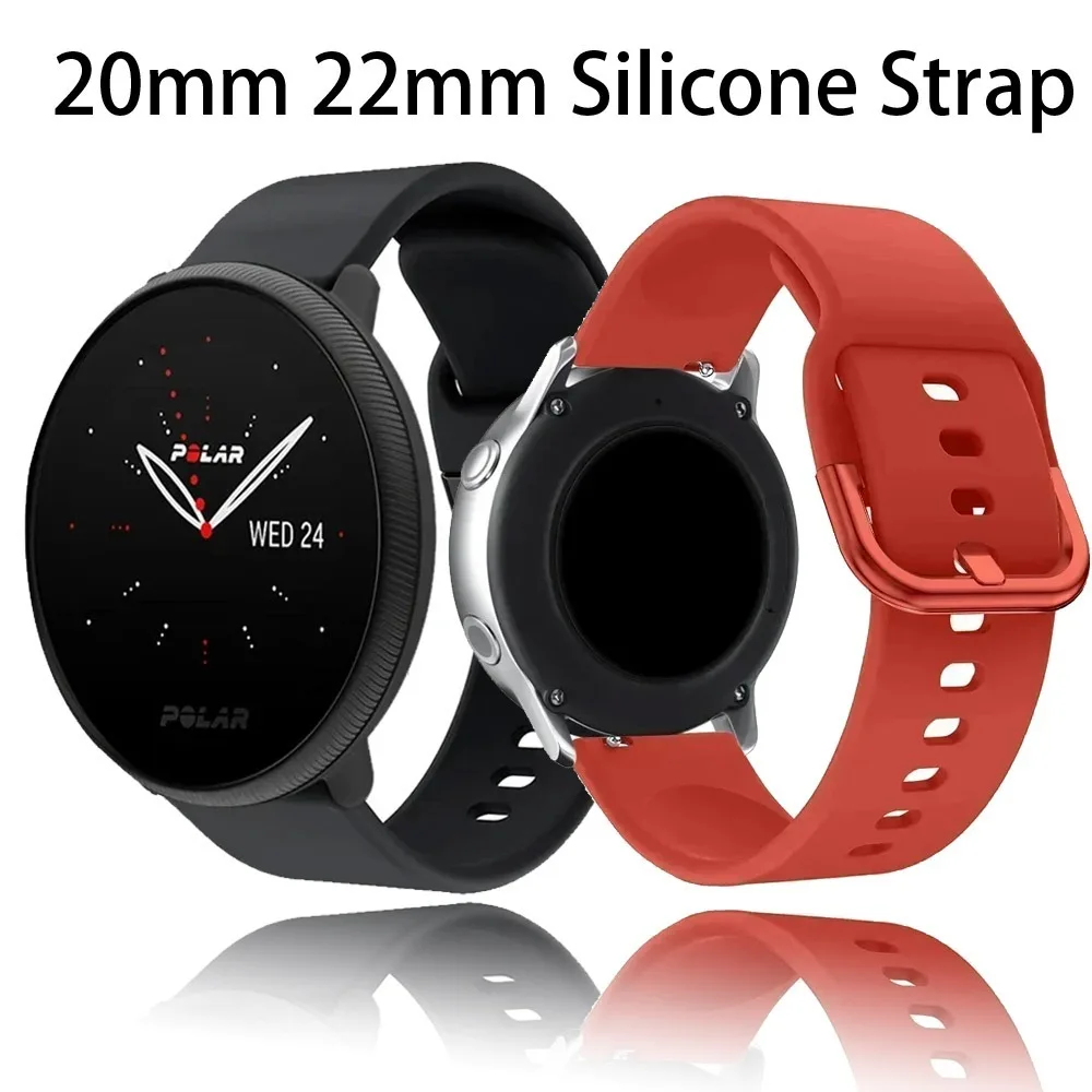 20 mm 22 mm Silikonarmband für Polar Ignite 3 2/Vantage M M2 V3 Sport atmungsaktives Band für Polar Unite/Grit X Pro/Pacer Correa Image