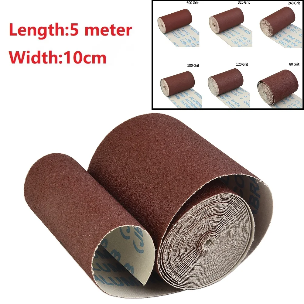 1 Rolle Schmirgelleinen-Schleifpapierrolle, Schleifblätter, Körnung 80, 120, 180, 240, 600, 800, Schleifpapier, 5 Meter Schleifblätter Image