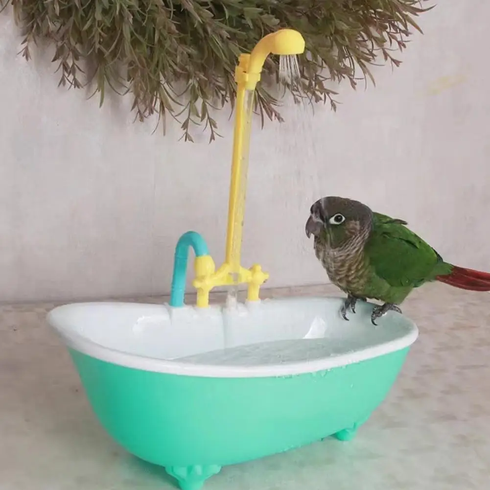 Papagei Automatische Intelligente Bad Vogel Dusche Badewanne Käfig Sittich Kunststoff ZubehörHaushalt Zubehör Vogel Liefert Nette 2025 Image
