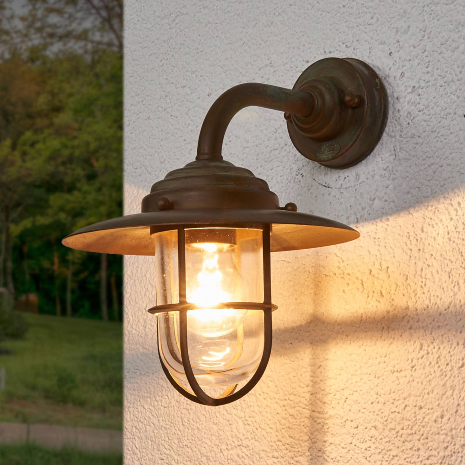 Moretti Luce Outdoor Wall Light ANTIQUE, dimmable, Copper, Brass, Country House / Rustic, Outdoor Wall Light