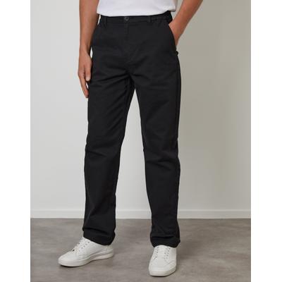 Black Straight Leg Stretch Waist Chino Trousers