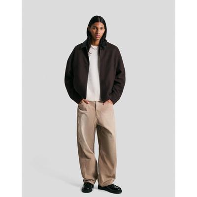 Bershka Super Baggy Corduroy Trousers Men 29 Sand