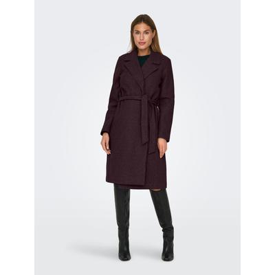 Langmantel ONLY "ONLALVILDA LIFE WRAP COAT OTW", Damen, Gr. XL, mauve wine detail:melange, Web, Obermaterial: 100% Polyester, meliert, modisch, regular fit, V-Ausschnitt, Langarm, Mäntel Image