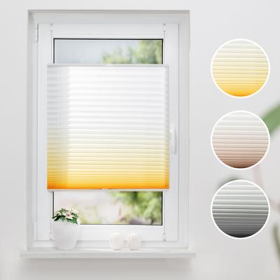 Plissee K-HOME "Farbverlauf Sunrise", gelb (gelb, weiß), B:95cm H:210cm, Obermaterial: 100% Polyester, Plissees Image