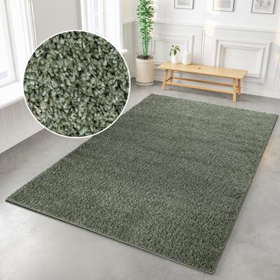 Hochflor-Teppich MY HOME "Shaggy 30" Gr. 7, grün, B:240cm H:30mm L:320cm, Kunstfaser, Teppiche, Teppich, Uni Farben, besonders weich und kuschelig, Kundenliebling Image