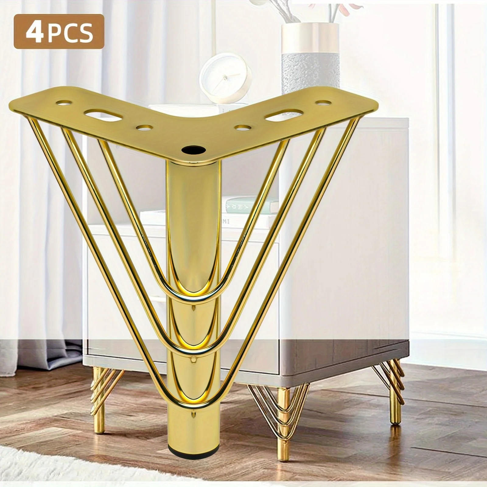 4 pieds de meubles en métal, hauteur 15cm, dorés, pieds de canapé épais, pieds de meuble TV, pieds de remplacement de Table basse