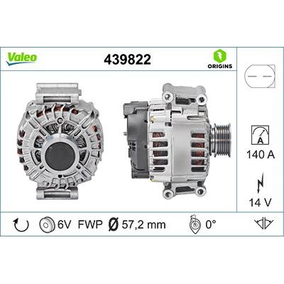 Valeo Generator [Hersteller-Nr. 439822] für Audi, Seat, Skoda, VW Image