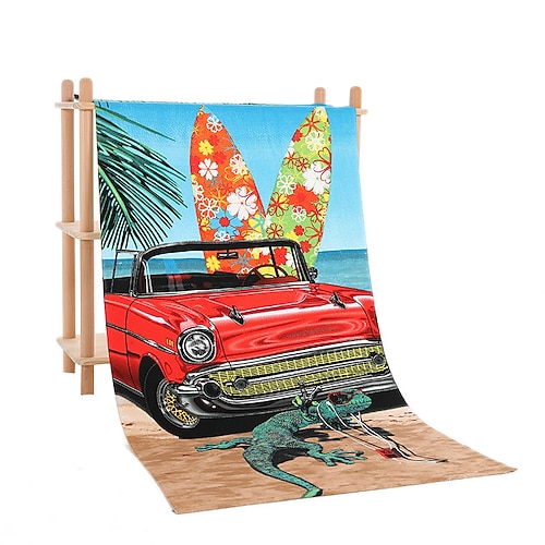 Mikrofaser-Strandtuch, saugfähiges Sporthandtuch, schnelltrocknendes Badetuch zum Schwimmen, Erwachsenengröße mit reaktivem Druck Image