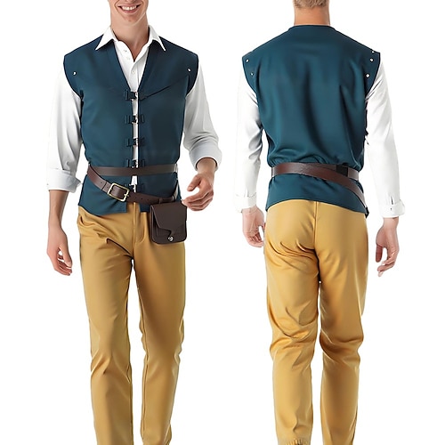 Prinz Flynn Rider Kostüm Festkleidung Cosplay for Herren Erwachsene Halloween Karneval Leistung Comic-Konzert Anime Expo