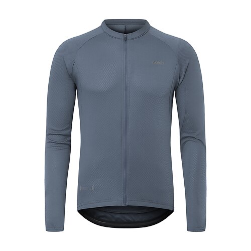 Herren Männlich Radtrikot Einfarbig Langarm Fahhrad Trikot Sportkleidung Oberteil mit 3 Gesäßtaschen Mountainbike MTB Straßenradsport Außenbereich Rückentasche Lässig / Alltäglich Atmungsaktiv Sport Image