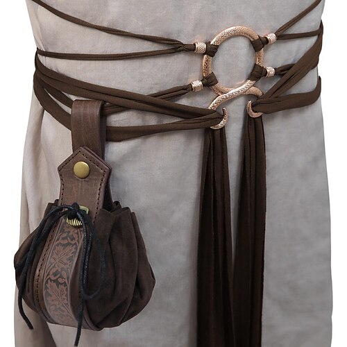 Retro Vintage Mittelalterlich Renaissance Armband Gürteltasche Wikinger Keltischer Ritter Ranger Kostüm Damen Vikinger Fantasie Halloween Karneval Leistung LARP Renaissance-Messe Erwachsene Image