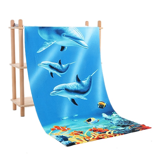 Mikrofaser-Strandtuch, saugfähiges Sporthandtuch, schnelltrocknendes Badetuch zum Schwimmen, Erwachsenengröße mit reaktivem Druck Image