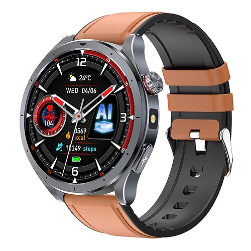 iMosi ET472 Smartwatch 1.53 Zoll Smartwatch Fitnessuhr Bluetooth EKG PPG Schrittzähler Anruferinnerung Kompatibel mit Android iOS Damen Herren Freisprechanrufe Wasserdicht Mediensteuerung IP68 46mm Image