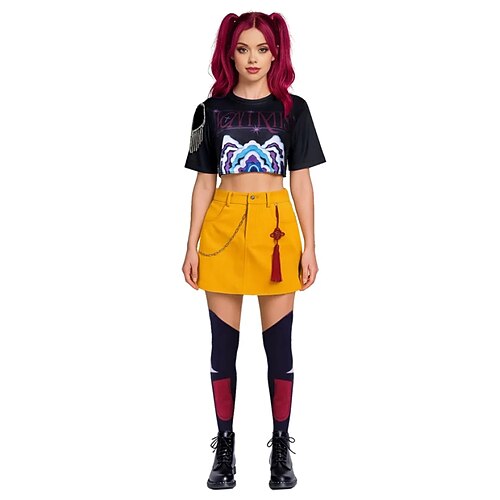 Von koreanischen Idolen inspiriert Popstar Cosplay Kostüm Halloween-Gruppen-Paarkostüme Festkleidung Hunttrix Paar Herren Damen Erwachsene Halloween Karneval Leistung Comic-Konzert Anime Expo Image