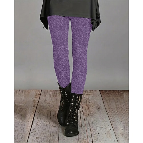 Damen Hosen Hose Leggings Gemütliche Leggings Streetwear Lässig Volle Länge Hohe TaillePantsHalloween Grafikdrucke Elastischer Bund Druck Atmungsaktivität Bequem Dehnbar Urlaub Straße Alltagskleidung Image