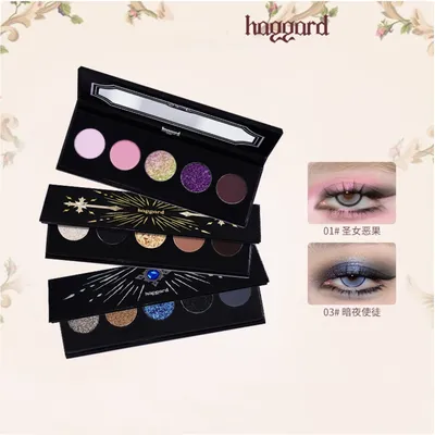 haggard Black Ember Scepter Series Chameleon Dark Gothic eye shadow Face Makeup Palette 5 Colour Glitter Eyeshadow