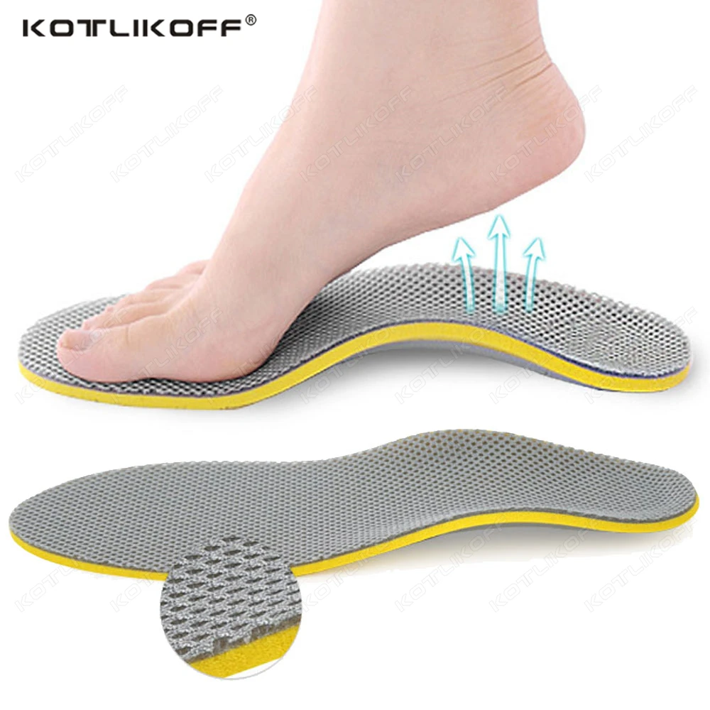 2/4 PCS Atmungsaktive orthopädische Sport-Einlegesohlen, hohe Fußgewölbeunterstützung, stoßdämpfend, Sport-Desodorierungsschaum für Männer und Frauen, Laufpolster Image