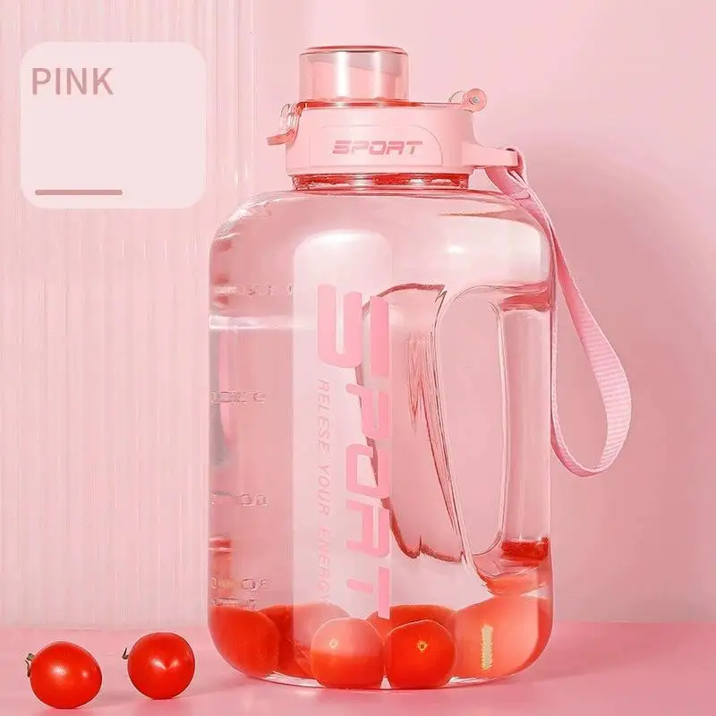 2,5 l Große Kapazität Sport Wasser Flasche Große Bauch Tasse Eimer Raum Tragbare Neue Student Sport Kunststoff Wasser Ton Tasse Ton Bo U2o9 Image