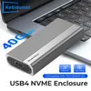 40 Gbit/s M.2 NVMe SSD-Gehäuse Typ C Festplattengehäuse kompatibel mit Thunderbolt 4/3 USB4 unterstützt NVME SSD Größe 2280 B+M M-Key