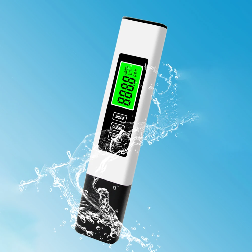 4-in-1 digitaler Wassertester, TDS-Messgerät, präzises Wassertestmessgerät, LCD-Display mit Hintergrundbeleuchtung für RO-RODI-System, Trinkwasseraquarien Image