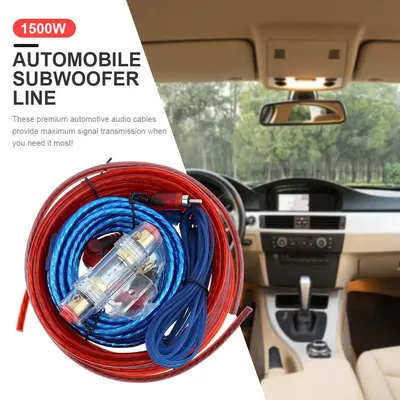 1500W Audio Speakers Wiring Kit 60 AMP Fuse Holder Speaker Installation Wires 18GA Subwoofer Speaker Line for Auto Vehicle Parts