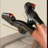 Schwarz Zipper Plattform Matte Stiefel Peep Toe Thin High Heel Modische Sexy 2025, Sommer Große Größe Frau Schuhe Zapatillas Mujer