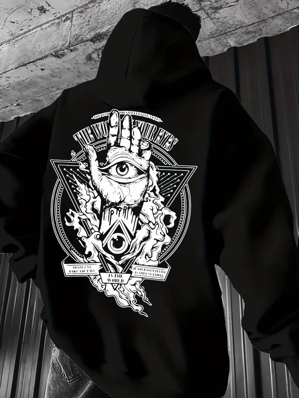 2025 Amerikanischen Herbst Neue männer Totem Gedruckt Micro Elastische Bequeme Hoodie Outdoor Street Style Kleidung Image