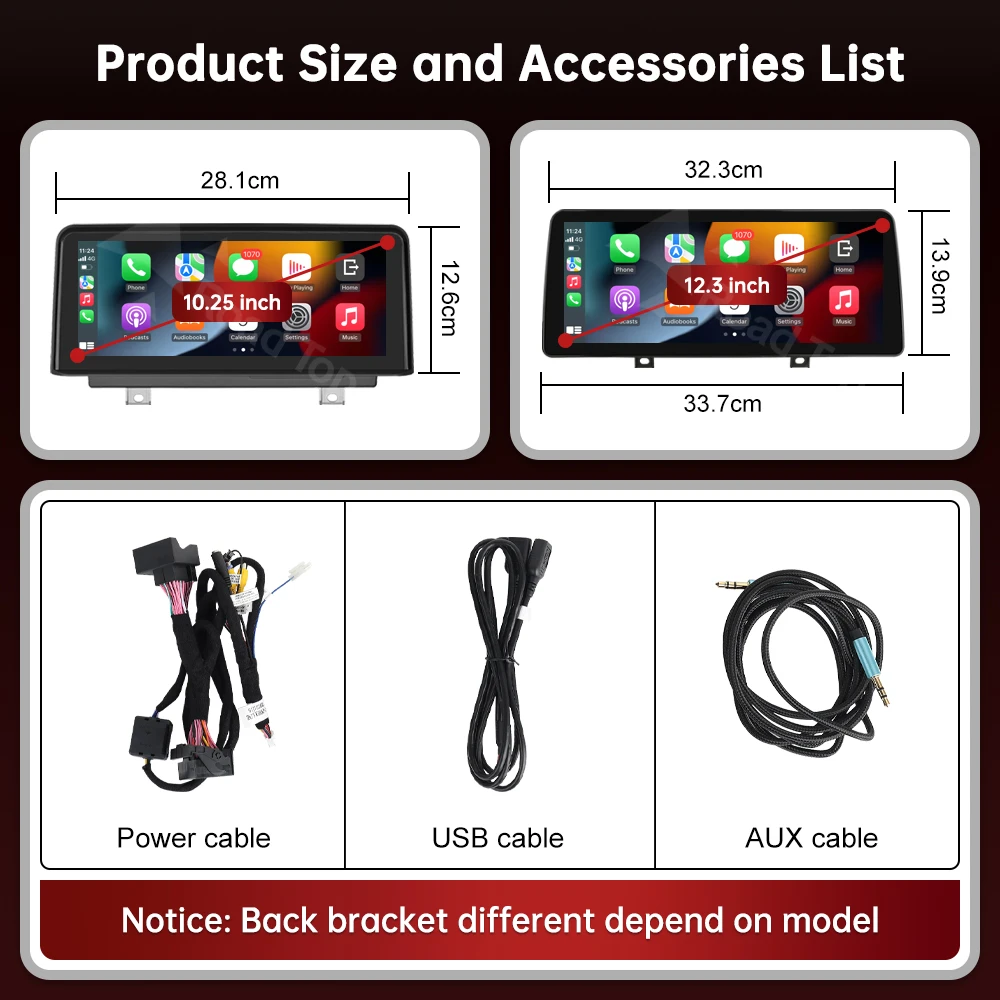 RoadTop 12,3'' Drahtlose Carplay Multimedia Linux Touchscreen Für BMW X3 F25 X4 F26 2011-2016 CIC NBT Android Auto CarPlay Image