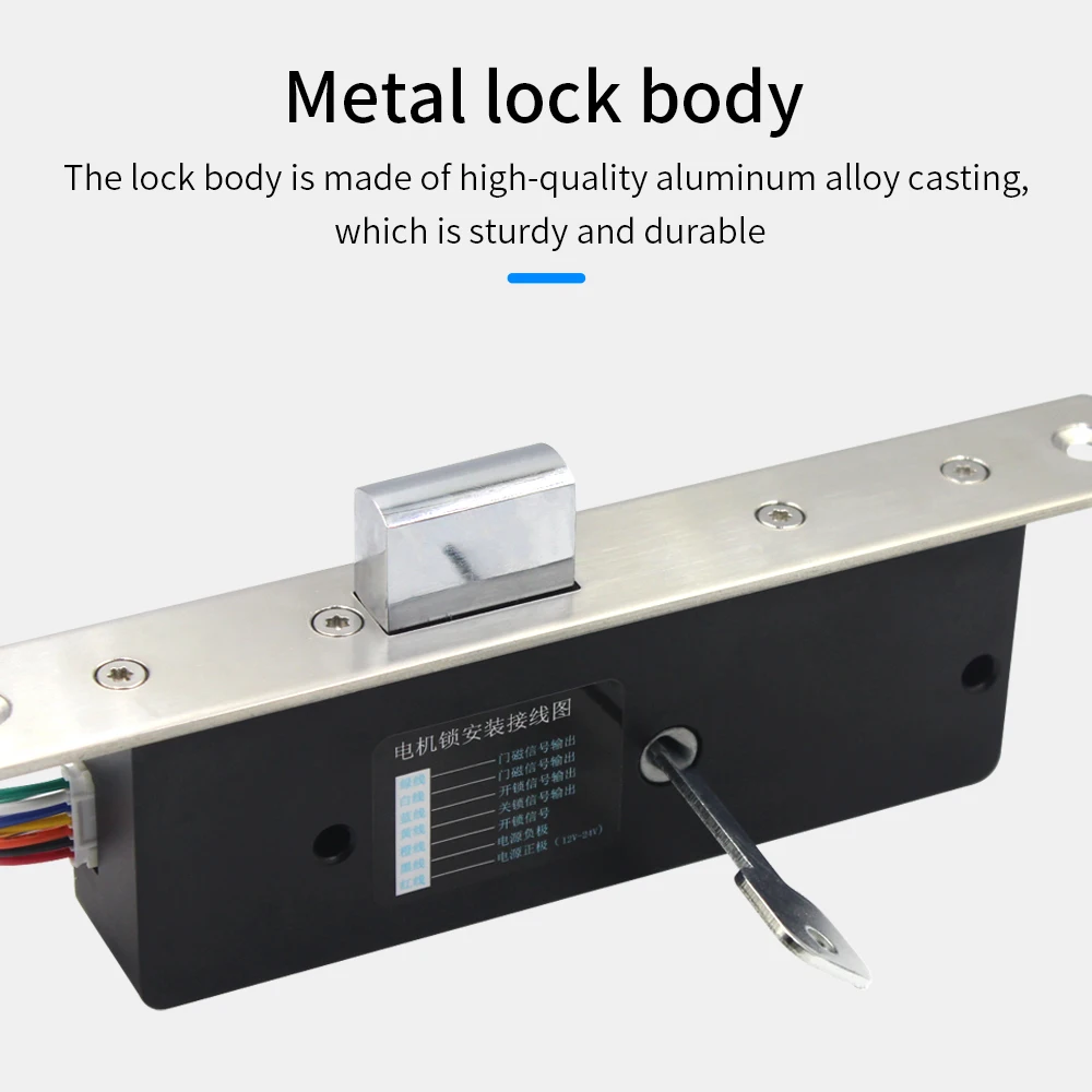 DC 12V-24V Elektronische verdeckte Sperre Stummschaltung Motor Felgenschraube mit magnetischem Türkontakt Power-On-Entriegelungstyp mit schrägem Locator Image