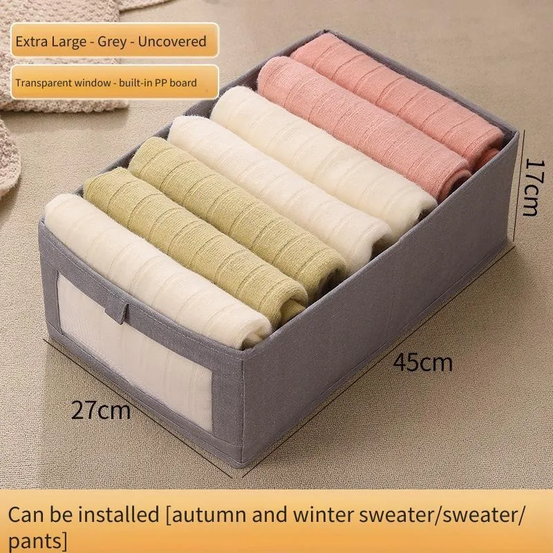 45 x 27 x 17 cm, große Aufbewahrungsbox für Kleidung, Aufbewahrungsbox, Kleiderschrank, Aufbewahrung und Organisation, faltbar, tragbar, keine Installation erforderlich