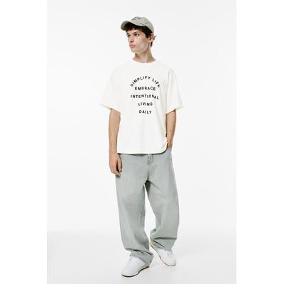 Short Sleeve Sweatshirt With Slogan