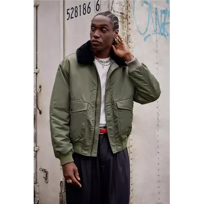 BDG Khaki Kaden Bomber Jacket - Khaki XL at Urban Outfitters